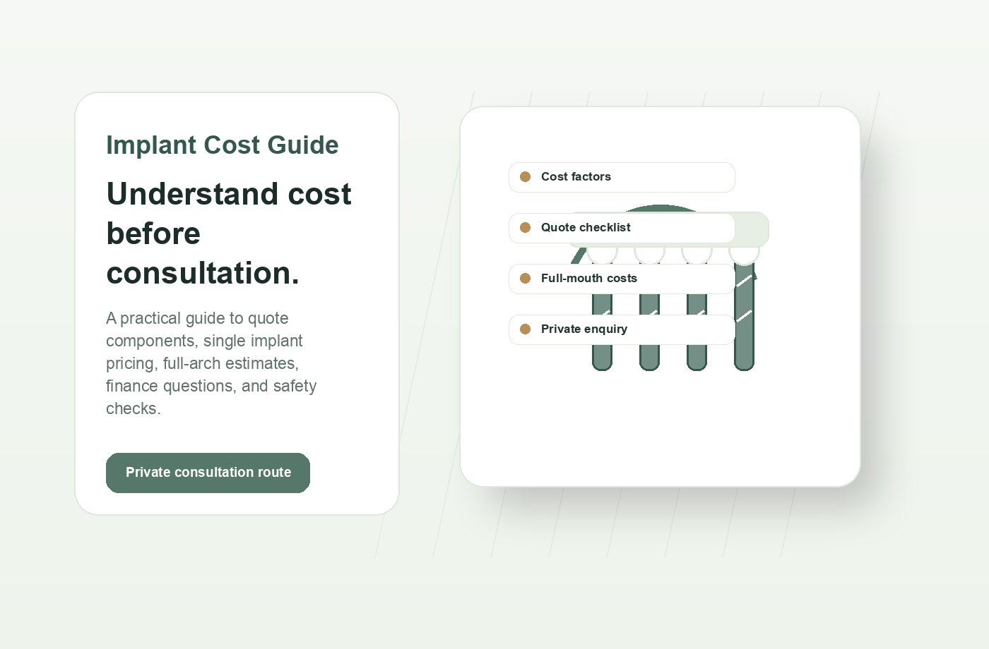Professional abstract dental implant consultation graphic for Dental Implant Cost South Africa